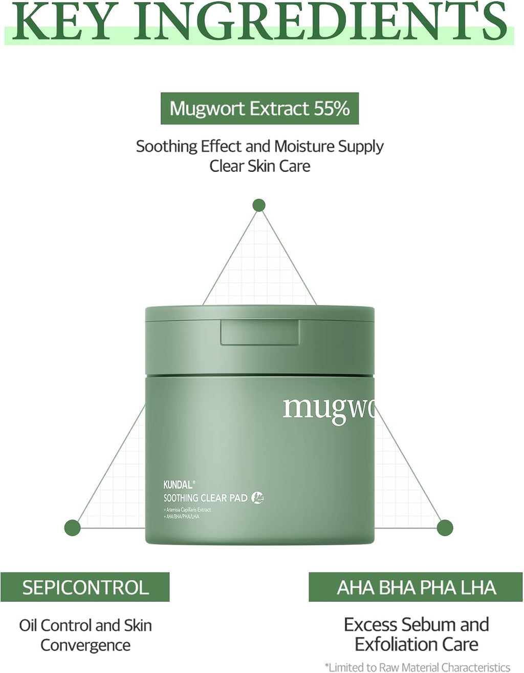 K Beauty Calming Cleansing Clear Pad, Jeju Mugwort, 60 Ct - Highly Concentrated Mugwort Extract Soothes & Moisturizes, Double Sided to Cleanse & Gently Exfoliate, Even Out Facial Texture