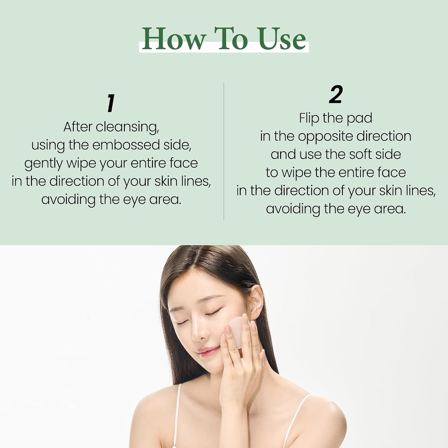 K Beauty Calming Cleansing Clear Pad, Jeju Mugwort, 60 Ct - Highly Concentrated Mugwort Extract Soothes & Moisturizes, Double Sided to Cleanse & Gently Exfoliate, Even Out Facial Texture